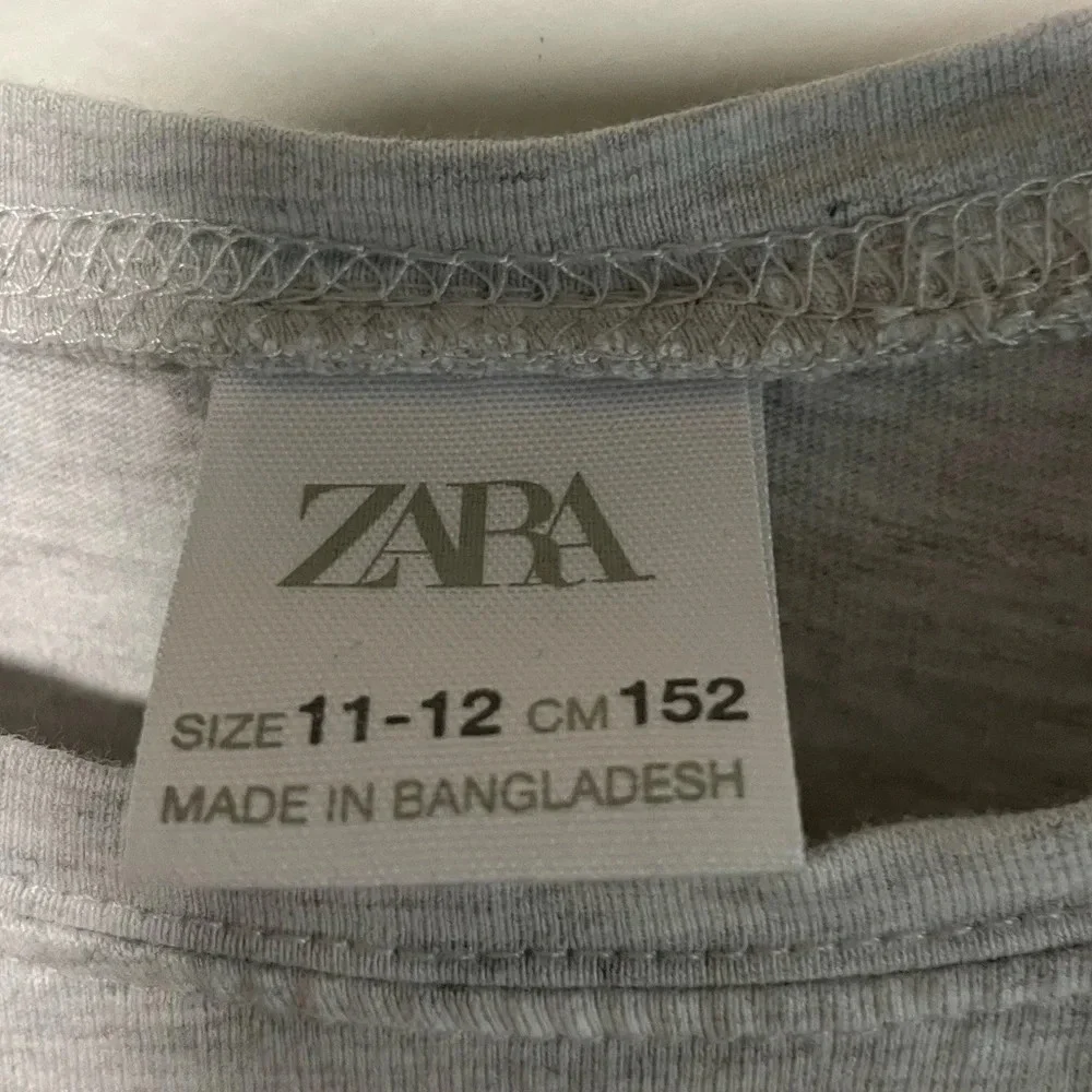 Zara Kids Light Grey Heathered Cotton T-Shirt - 11/12 - Picture 3 of 5